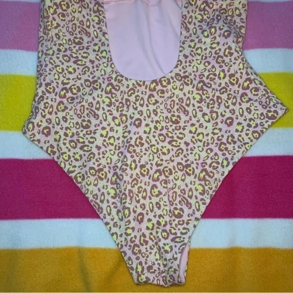 Leopard Print Low Back  One Piece - Picture 6 of 10
